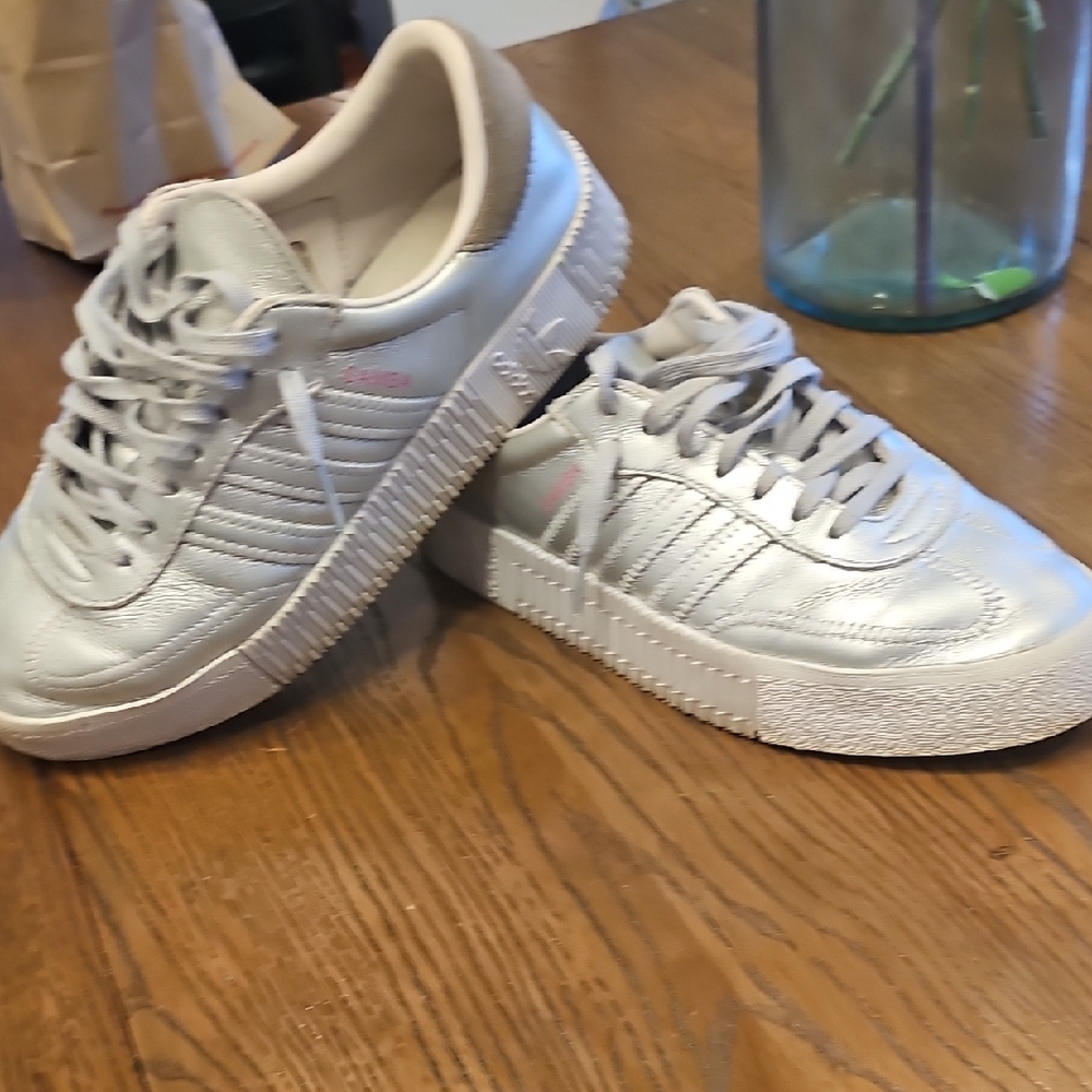 adidas Silver Athletic Shoes